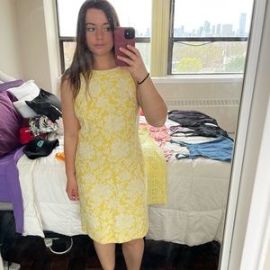 Ann Taylor yellow dress with back zip, size 8.